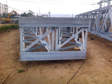 Ocelové příhradové konstrukce pro stožáry a břevna rozvodny a transformátorovny v Prosenicích – projekt její rozšíření.