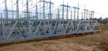 Ocelové příhradové konstrukce pro stožáry a břevna rozvodny a transformátorovny v Prosenicích – projekt její rozšíření.