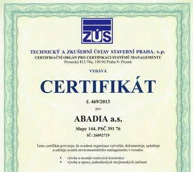 Certifikát ISO 14001